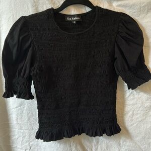 En saison cropped smocked top